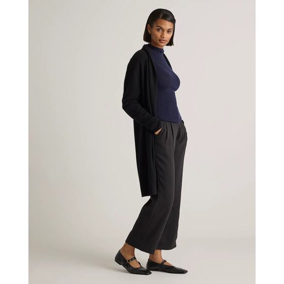 Quince Mongolian Cashmere Duster Cardigan Sweater Black Size M NWT Luxury - Picture 4 of 12